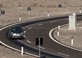 Fiat 500E on Stellantis Arena del Futuro circuit