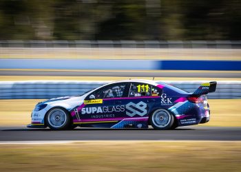 Holden Commodore V8 Supercar side racing on track