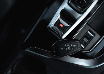 Car key fob on centre console