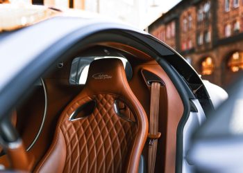 Bugatti Chiron brown leather front seat