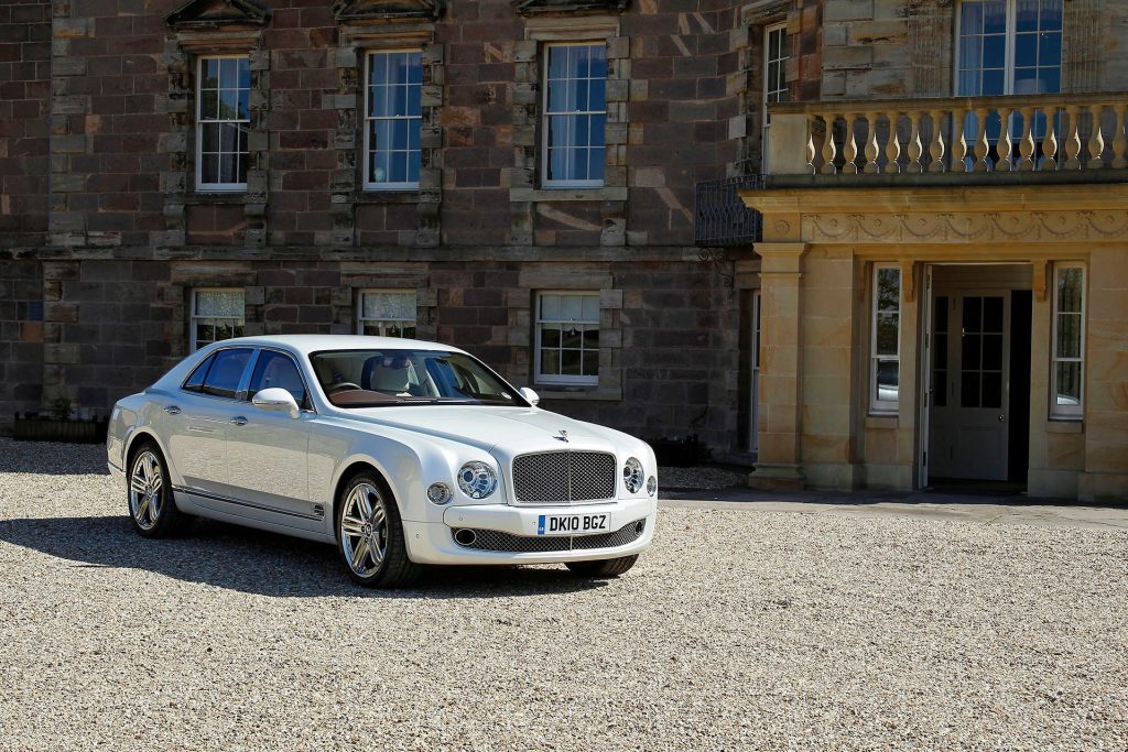 2010 Bentley Mulsanne parked in front of old building