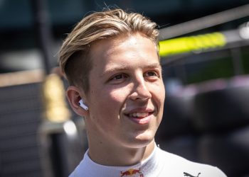 Liam Lawson smiling at Azerbaijan Grand Prix