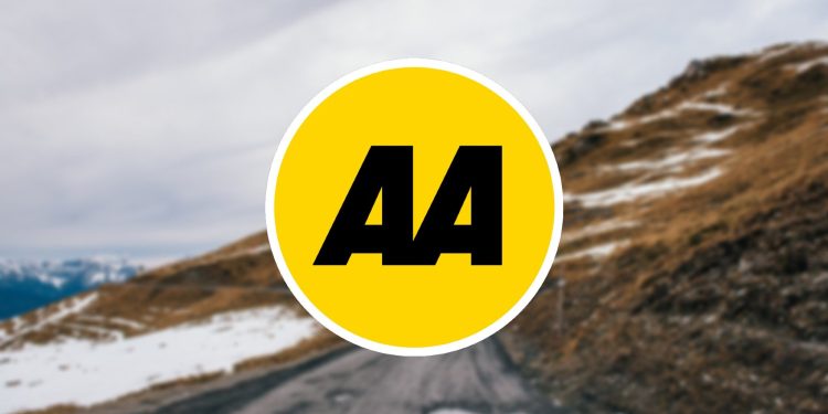 AA logo over pot hole road in background