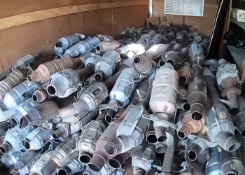 Stolen catalytic converters in shed