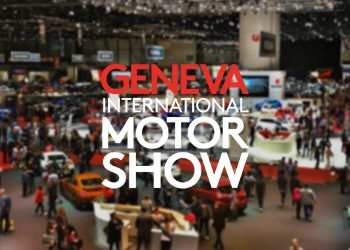 Geneva International Motor Show with logo over background