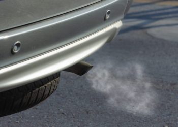 Car exhaust with fumes