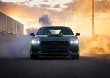 2024 Ford Mustang with smoky background