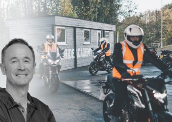 Greg Murphy with learner motorcycle riders