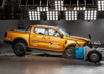 Ford Ranger front crash test side view