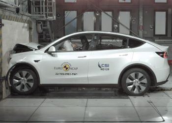 Tesla Model Y crash test side view