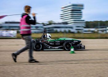 University of Stuttgart EV side view accelerating