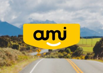 AMI Insurance logo over road in background