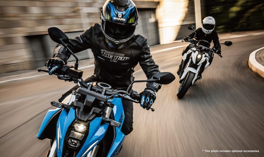 Suzuki GSX-8S riding through streets