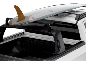 Ford Ranger Flexible Rack System with surfboard