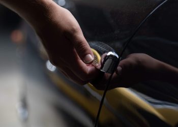 Person opening car door