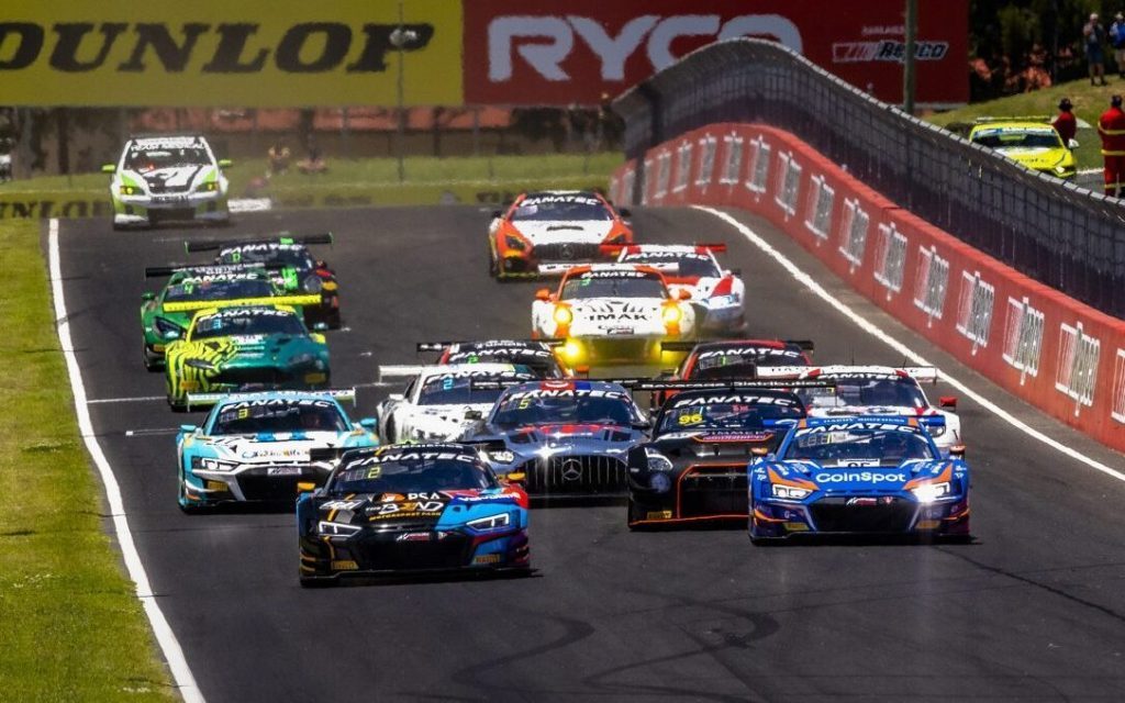 GT cars on starting grid at Bathurst