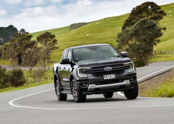 Ford Ranger driving around corner