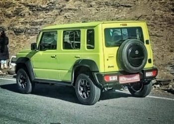 Five-door Suzuki Jimny rear three quarter view