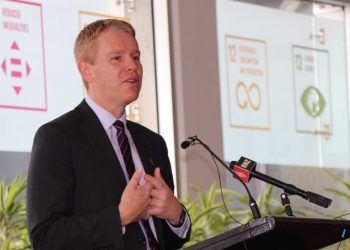 Chris Hipkins presenting