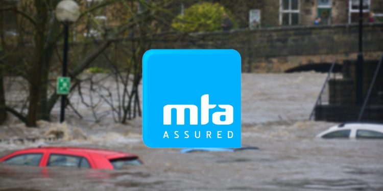 MTA logo over flood