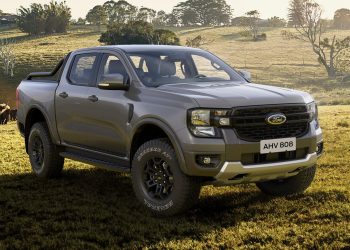 Ford Ranger Tremor parked in field front view