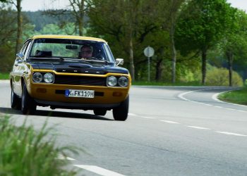 Ford Capri front view driving on road