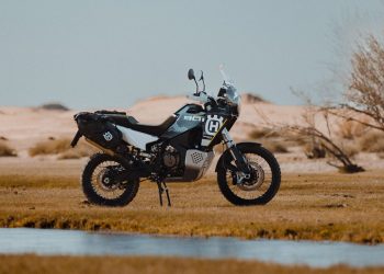 Husqvarna Norden 901 parked next to water