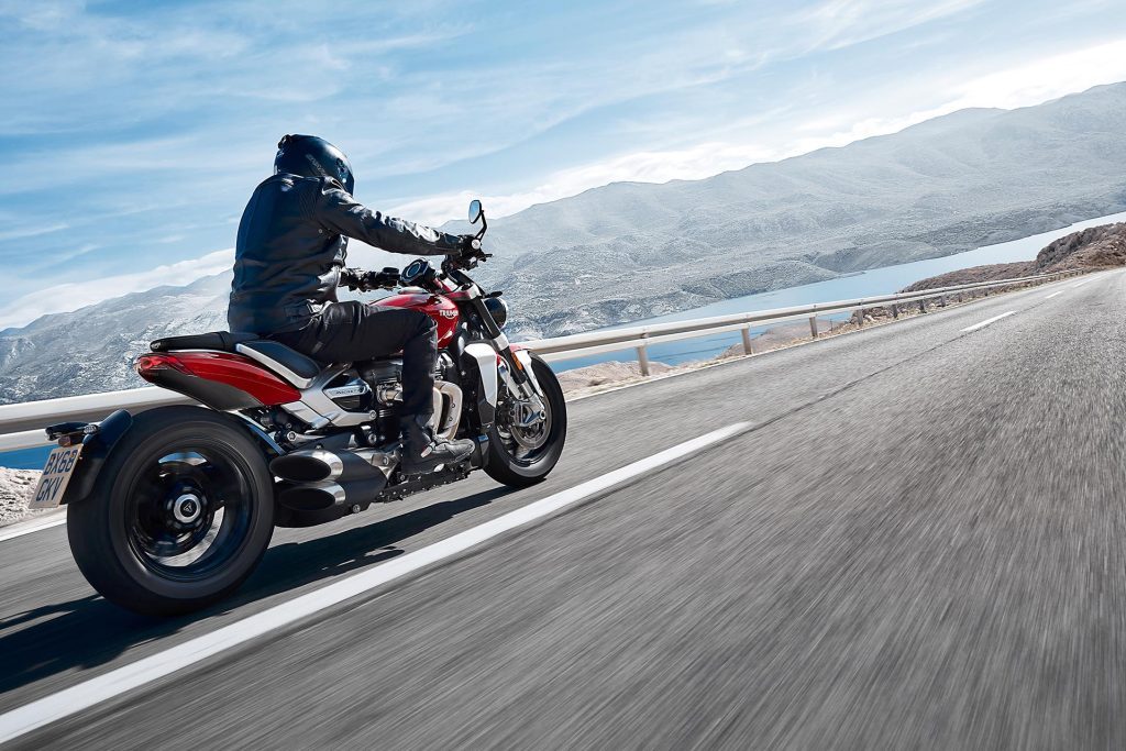 2023 Triumph Rocket III rear action rolling shot