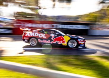 Shane van Gisbergen racing Chevrolet Camaro Supercar at Townsville