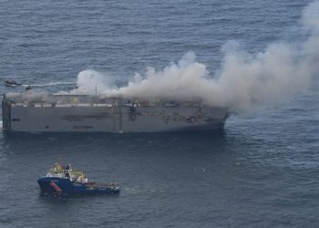 Freemantle Highway car carrier ship on fire