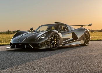 Hennessey Venom F5 Revolution Roadster at sunset