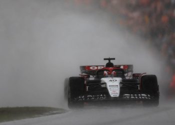 Liam Lawson racing Formula 1 car in Netherlands