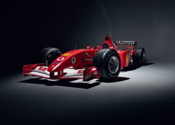 Michael Schumacher's Ferrari F2001b Formula One car in studio