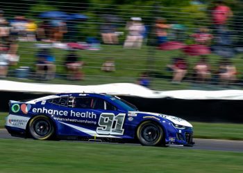 Shane van Gisbergen racing NASCAR at Indianapolis