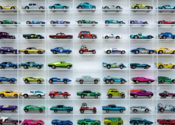 Wall of Hot Wheels cars