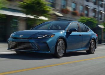 2025 Toyota Camry driving on city street