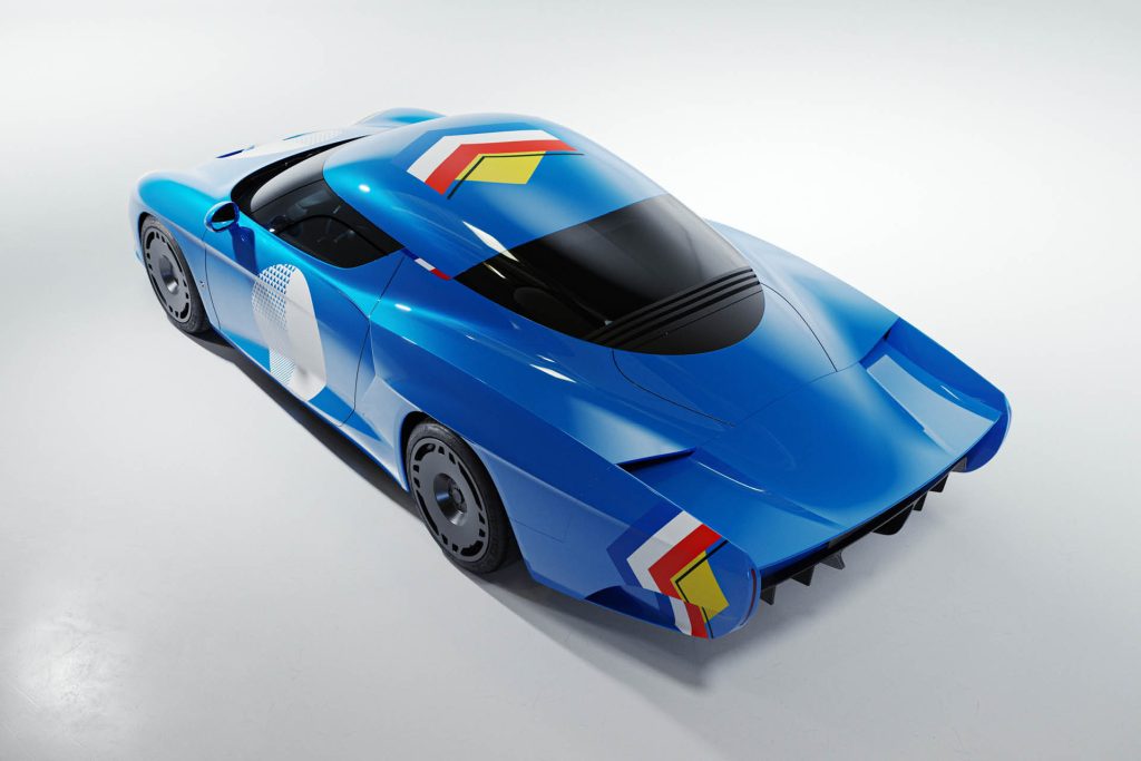 Alpine AGTZ Twin Tail rear three quarter view with homage livery