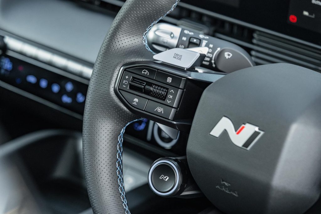Hyundai IONIQ 5 N Drive mode selector on steering wheel