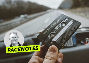 NZ Autocar May 2024 Pacenotes cover, with a cassette tape