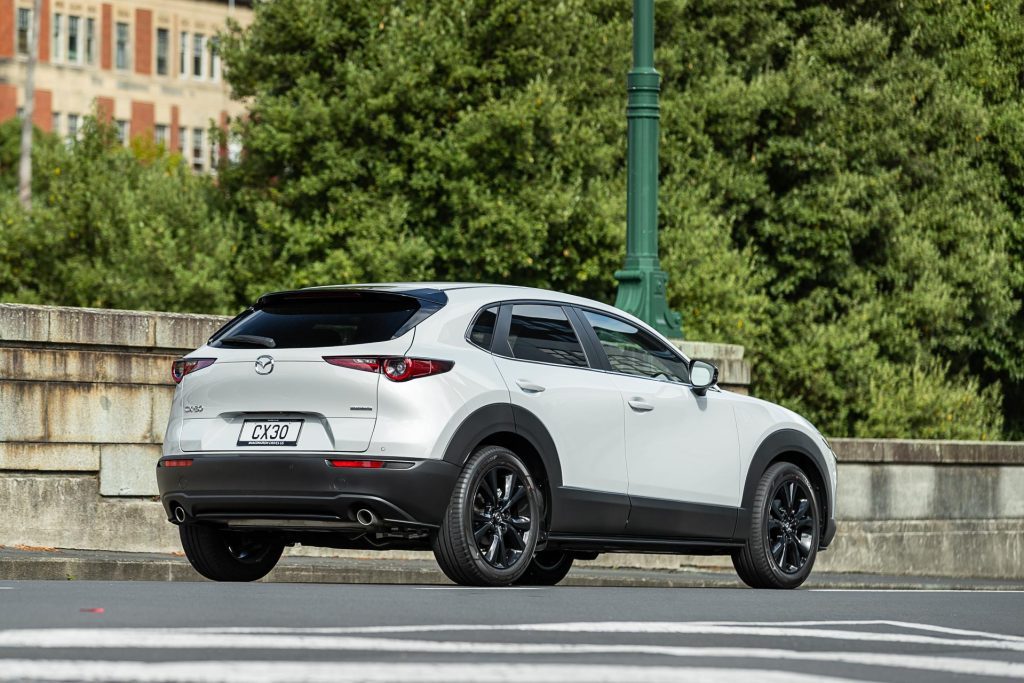 Mazda CX-30 SP25 rear panning shot