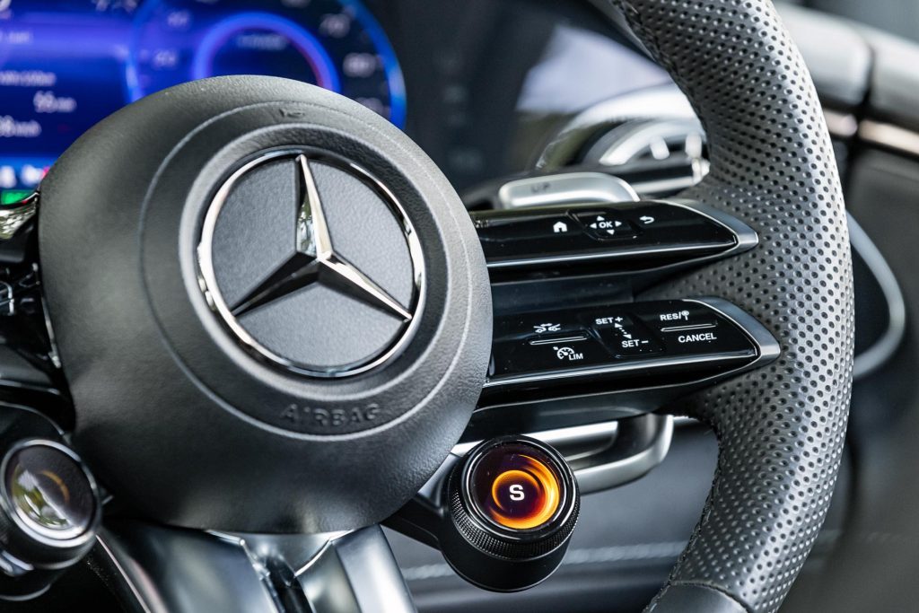 2024 Mercedes-Benz EQE 53 steering wheel detail