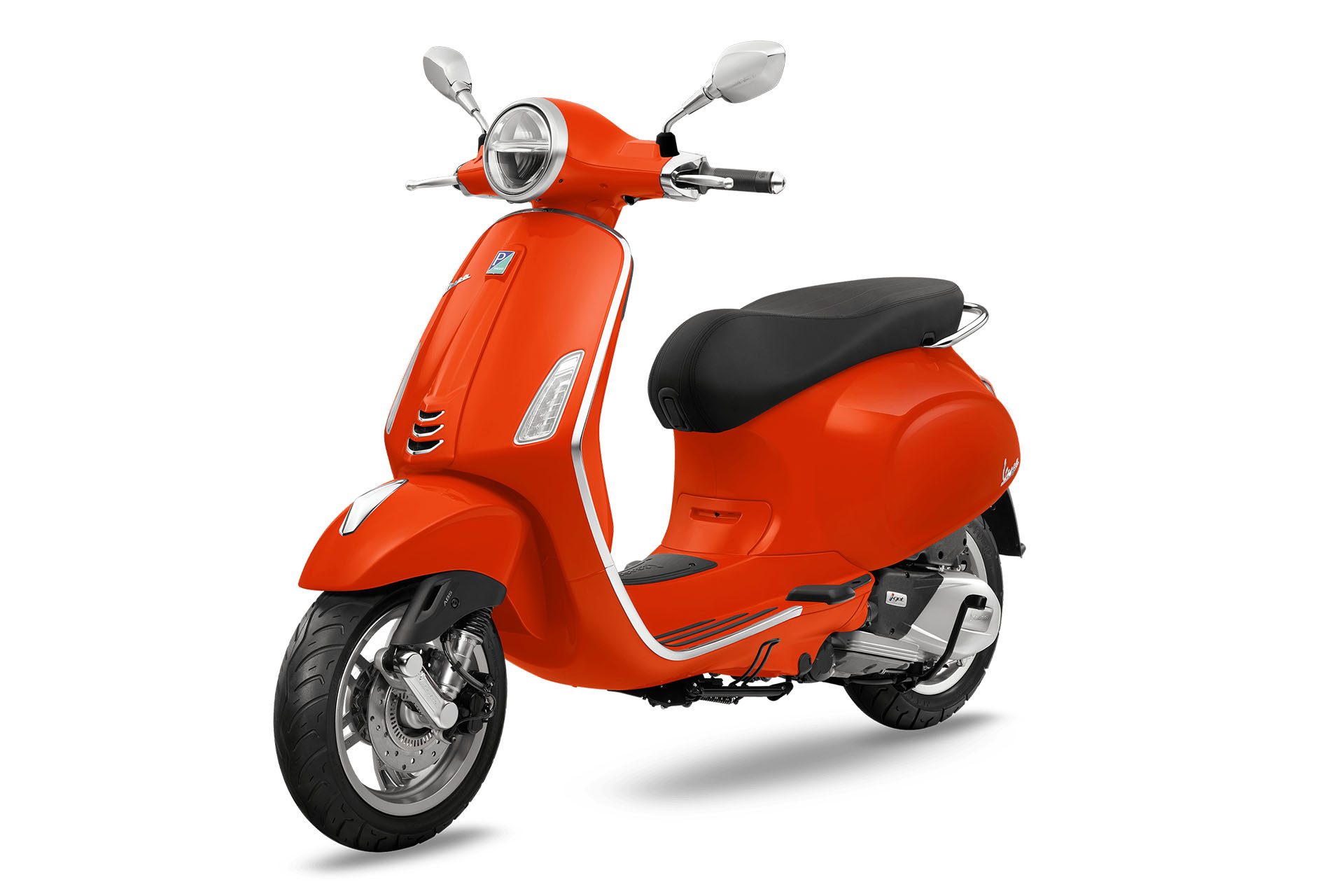 Vespa Primavera in orange.