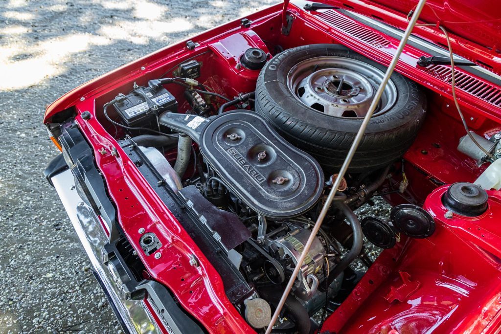 Engine bay in the Subaru Brumby or BRAT