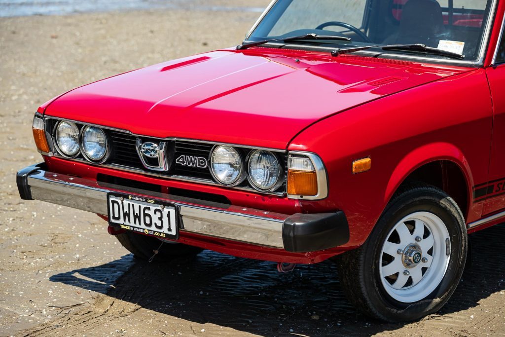 Close up of the front of the Subaru Brumby