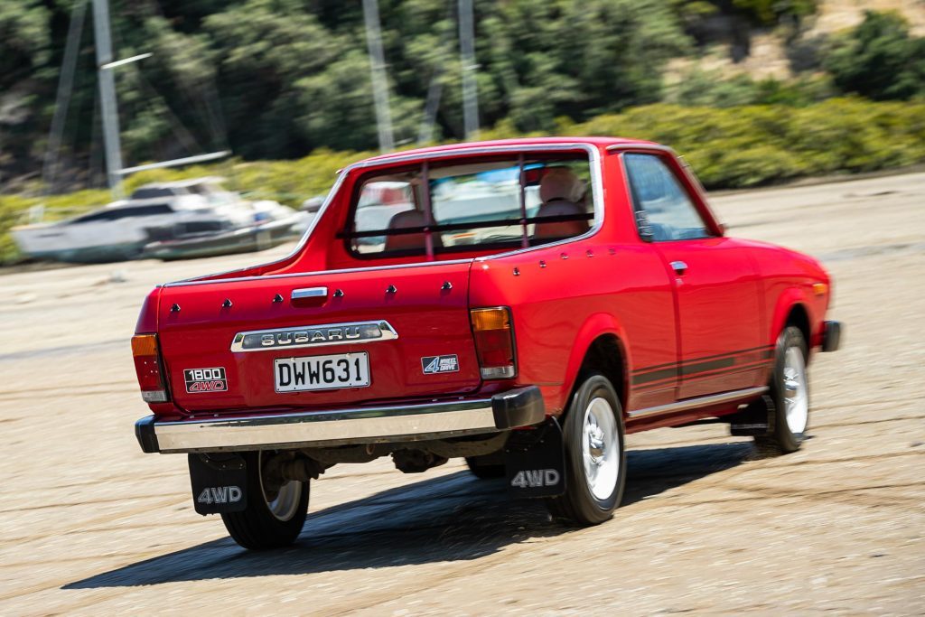 Rear shot of the Subaru Brumby in action