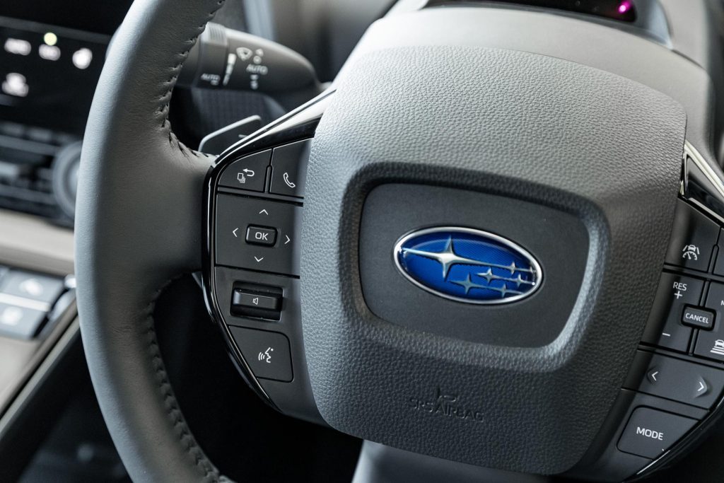 Subaru Solterra steering wheel detail