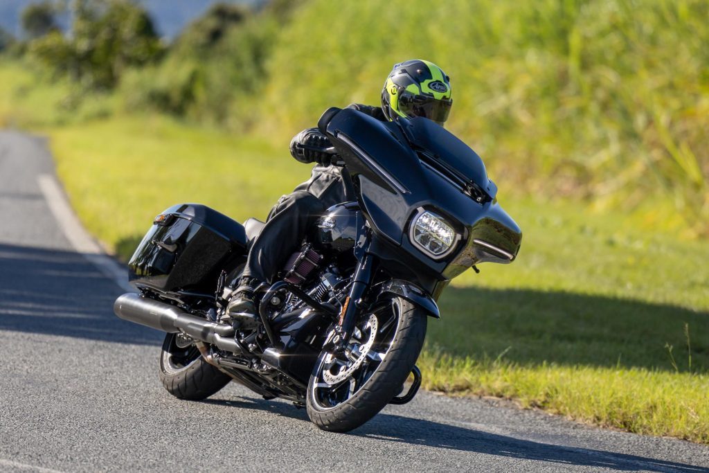 Harley-Davidson Street Glide taking a corner