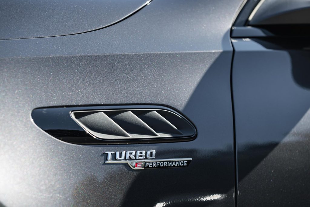 Turbo badge of the 2024 Mercedes-AMG C 63 S