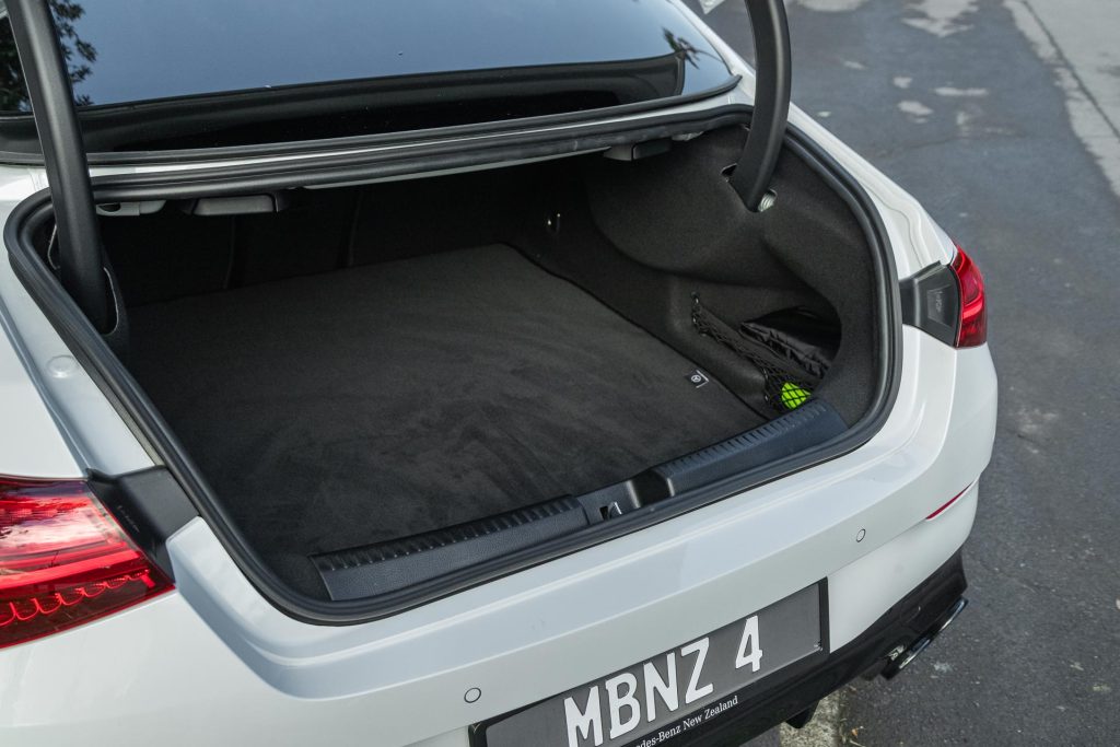 Boot space inside the Mercedes-AMG CLA 45 S