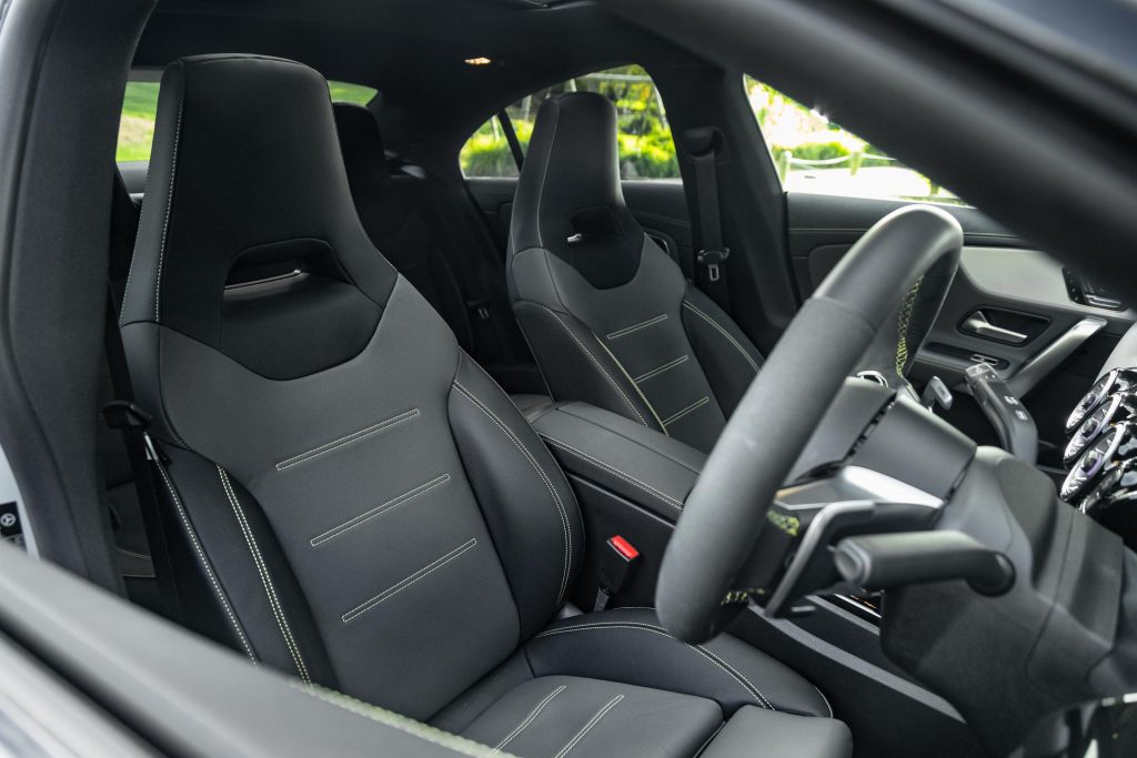 Front interior view of the Mercedes-AMG CLA 45 S